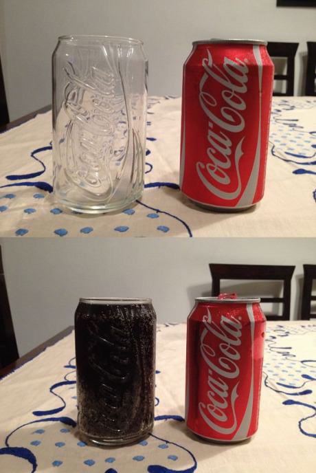 Obrázek Glass cup in the shape of a can of coke