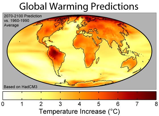 Obrázek Global Warming Predictions Map