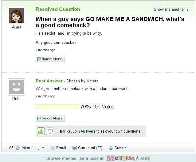 Obrázek Go make me a sandwich 20-12-2011