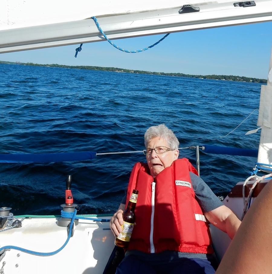 Obrázek Grandmas first and last time on a sail boat