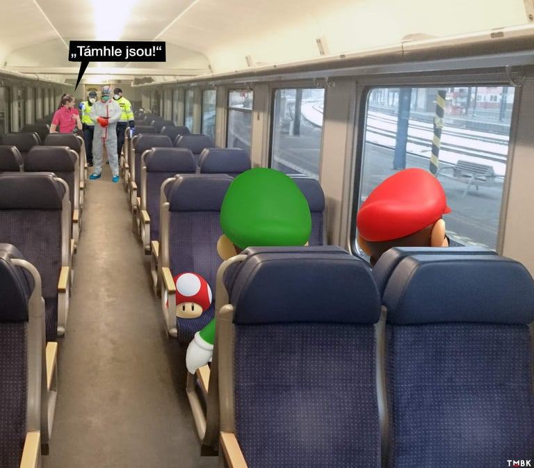 Obrázek Italove ve vlaku