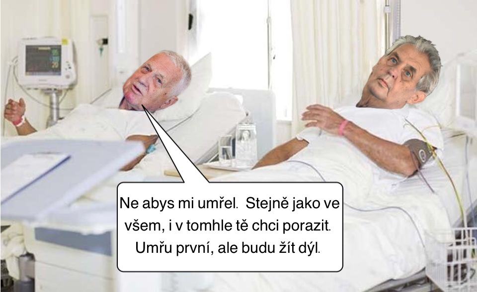 Obrázek Klaus se Zemanem v nemocnici