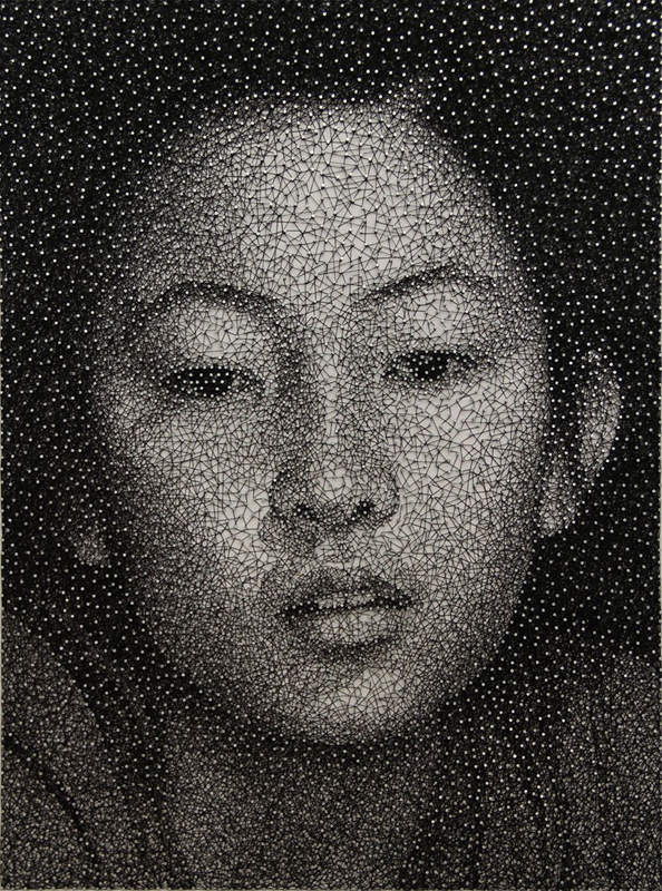 Obrázek Kumi Yamashita - portret z jedne nite a tisicu hrebiku