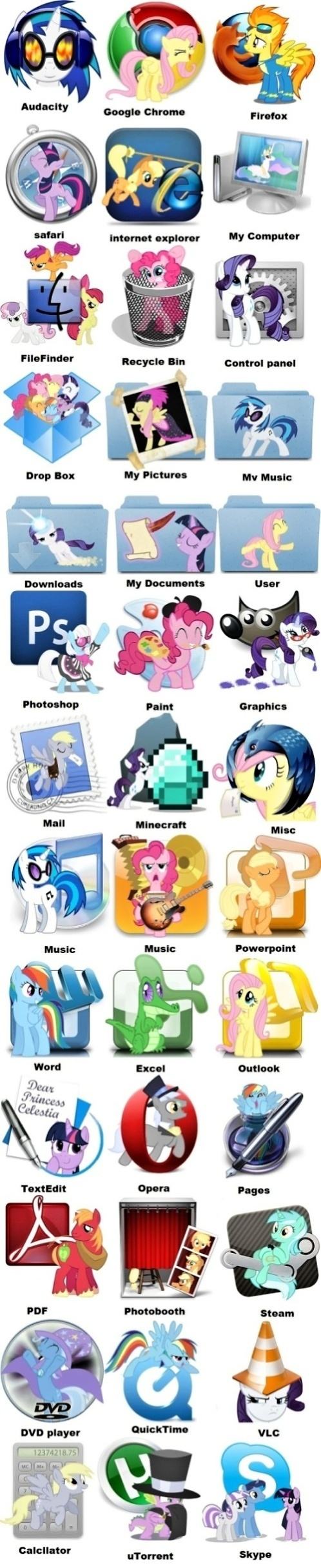 Obrázek Large sample of pony icons i use 03-01-2012
