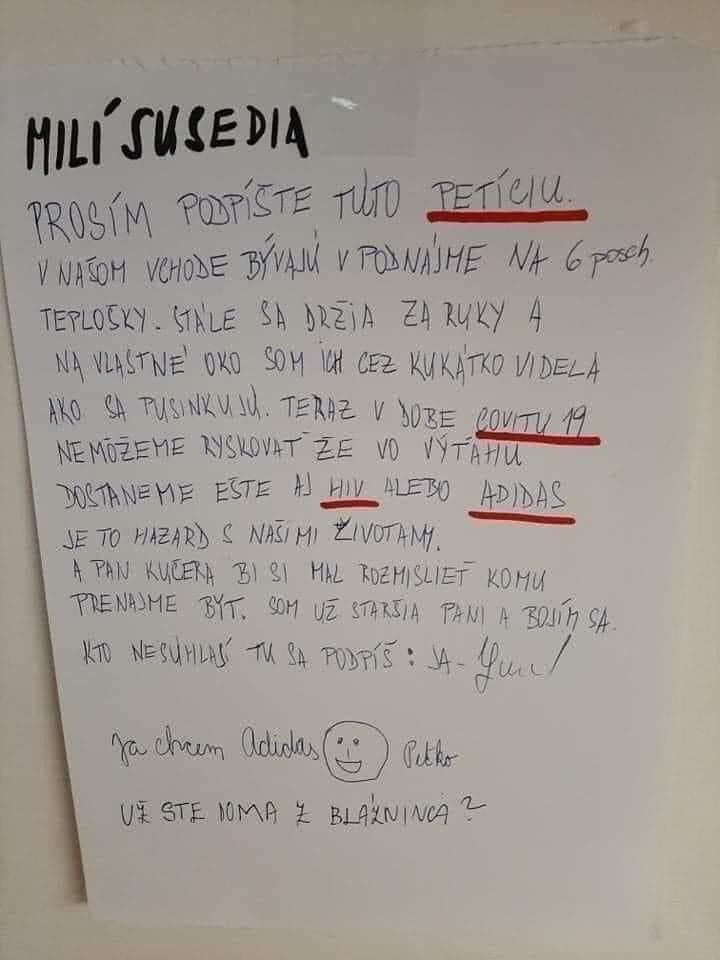 Obrázek Mili susedia mame tu dva skurvene buzerante