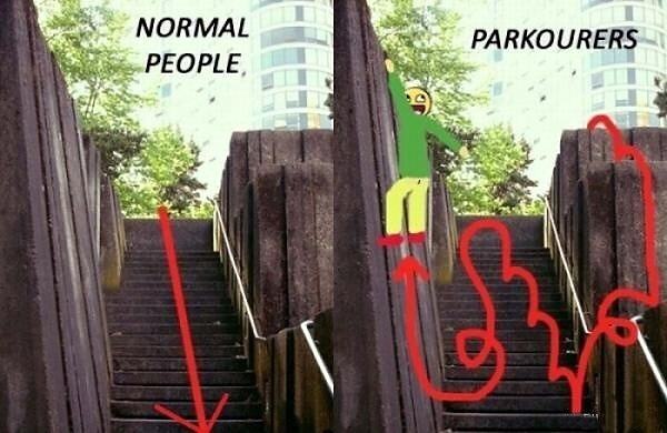 Obrázek Normal people vs Parkourers