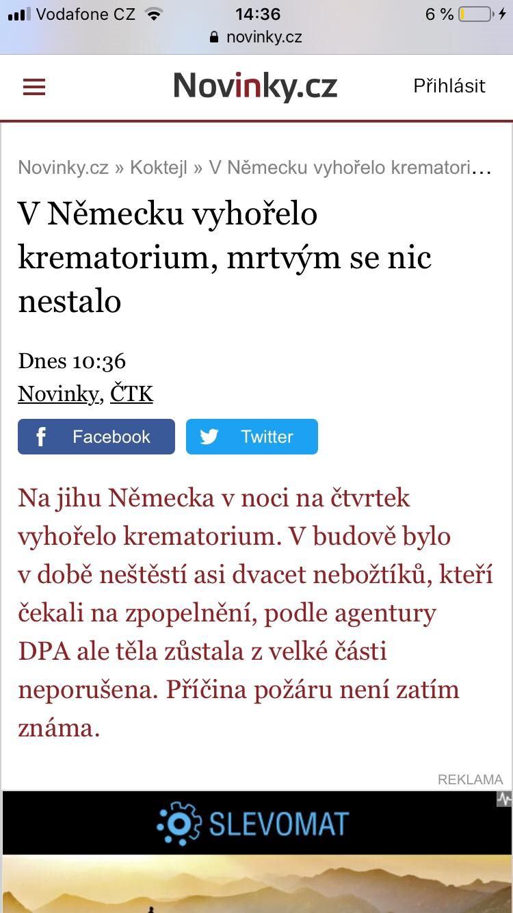 Obrázek Novinky - v nemecku vyhorelo krematorium - 20 mrtvych