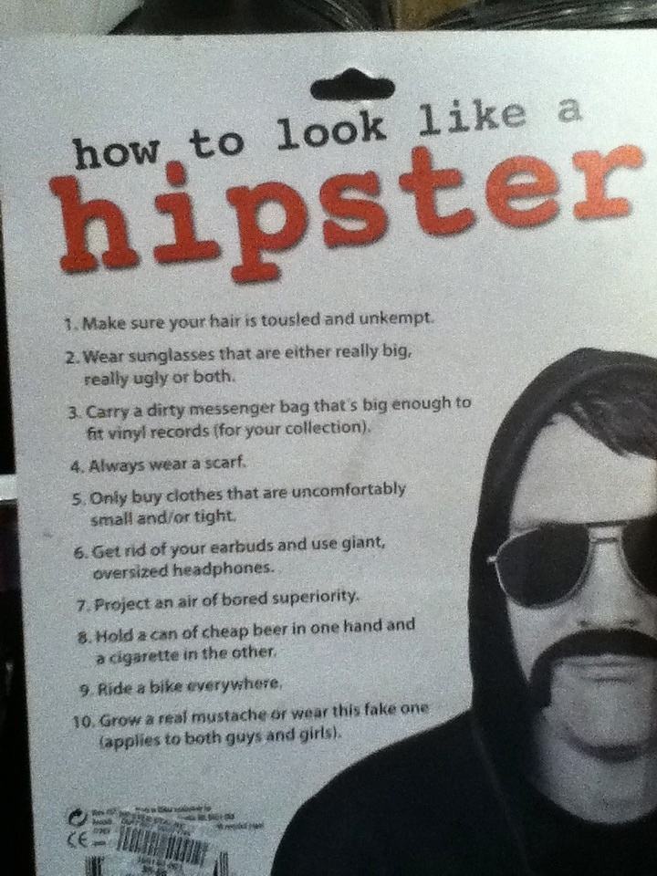 Obrázek On the back of a Hipster Mustache Kit 28-12-2011
