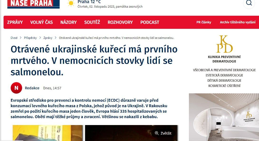 Obrázek Otravene kurec-z Ukrajiny papjete libratdi