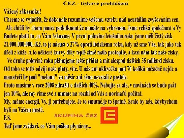 Obrázek PF 2008 preje CEZ