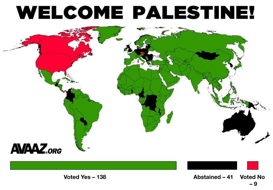 Obrázek Palestina - jak volily staty