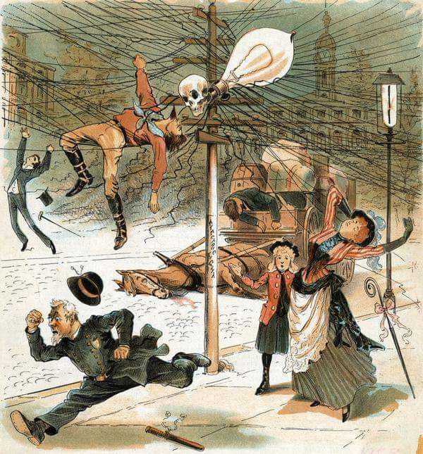 Obrázek Plakat proti elektrifikaci 1901