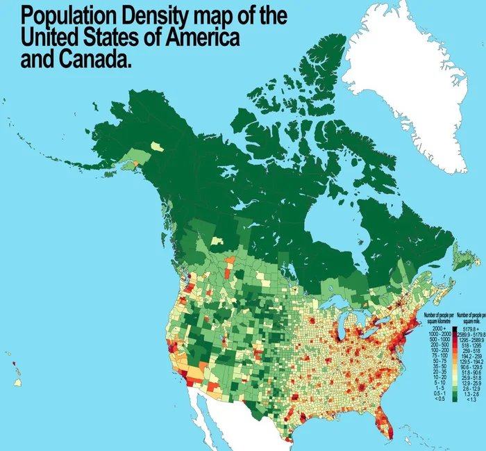 Obrázek Population-density-of-United-States-of-America-and-Canada