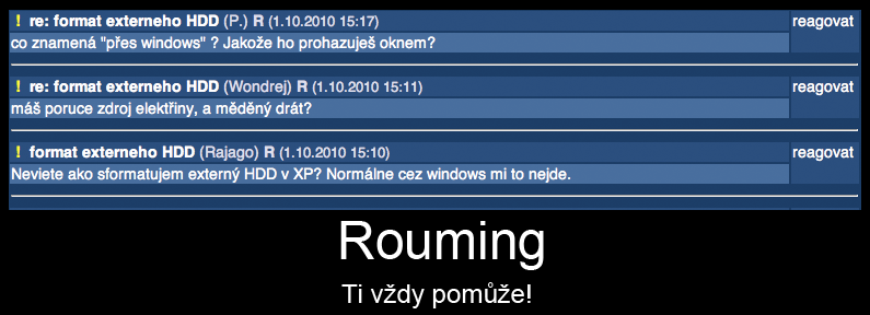Obrázek Rouming vzdy pomaha