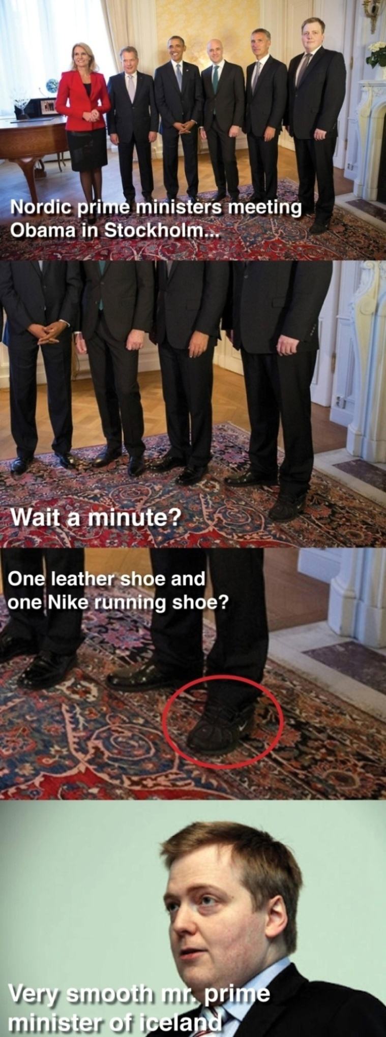 Obrázek Shoe Fail While Meeting Obama