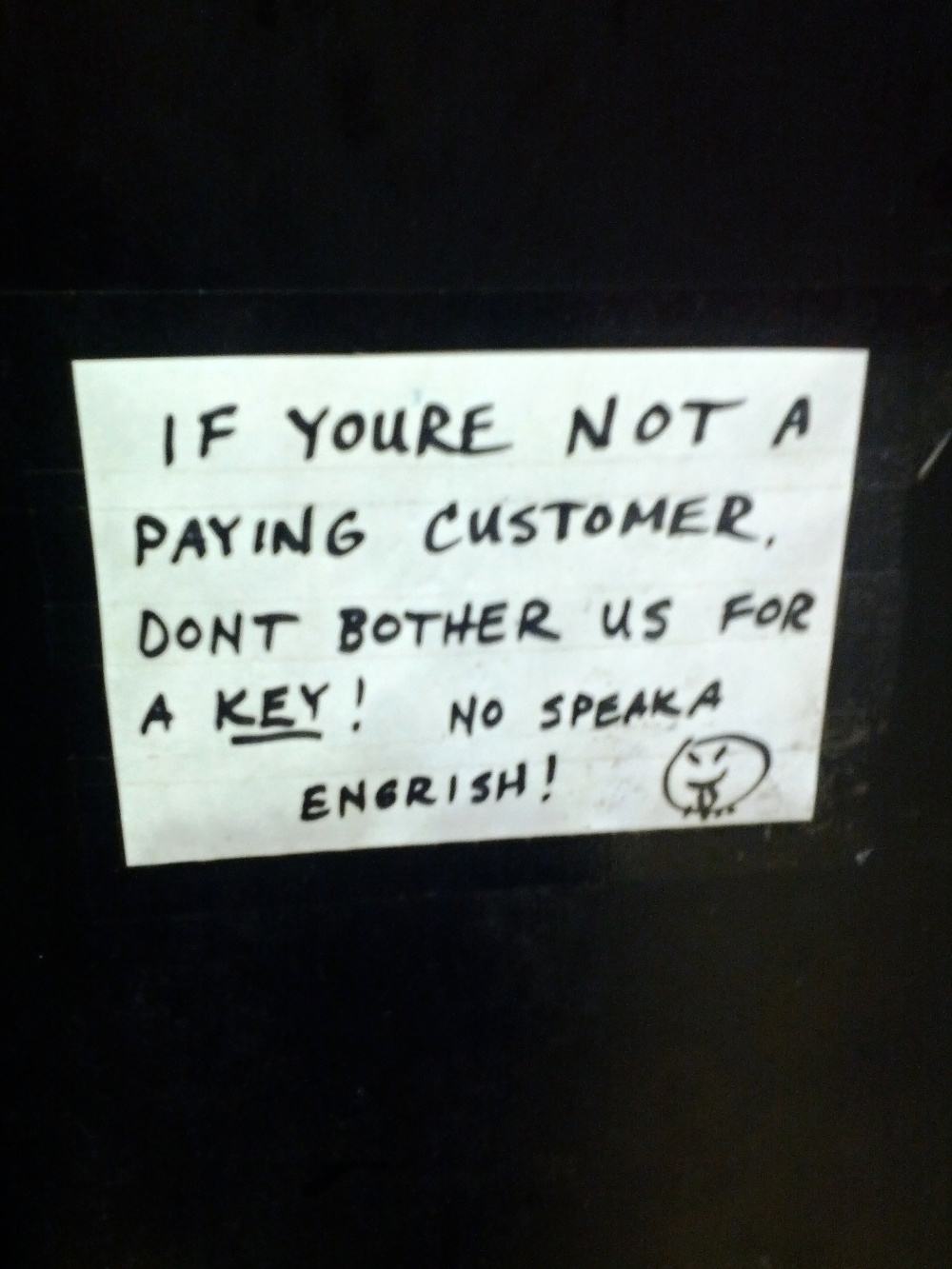 Obrázek Sign on the bathroom door at a local asian restaurant 15-01-2012