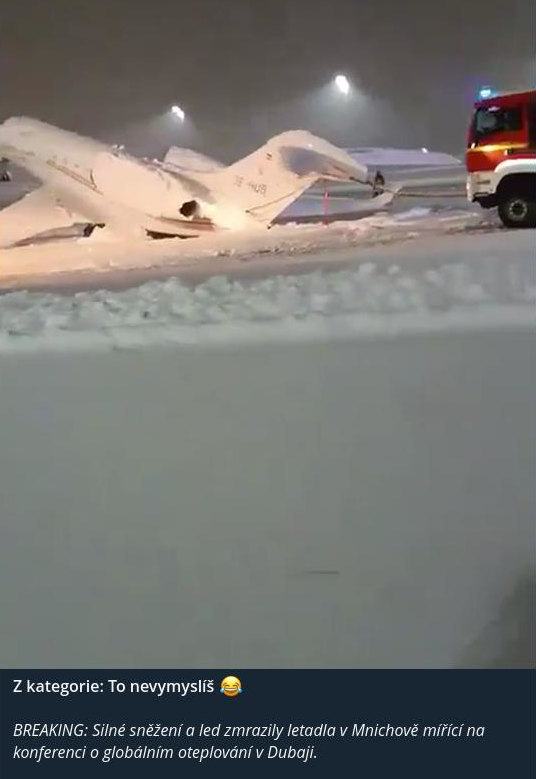 Obrázek Silne snezeni a led zmrazily letadla v Mnichove mirici na konferenci o globalnim oteplovani v Dubaji