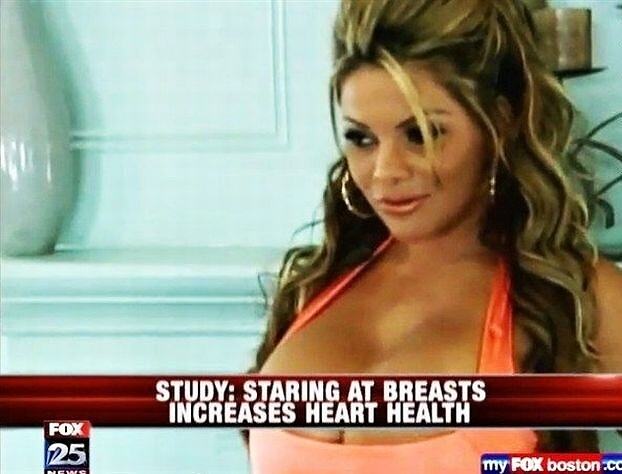 Obrázek Staring at breast increases heart health