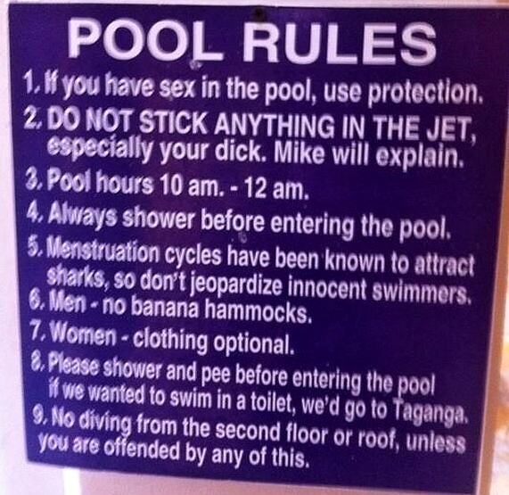 Obrázek Swimming pool rules