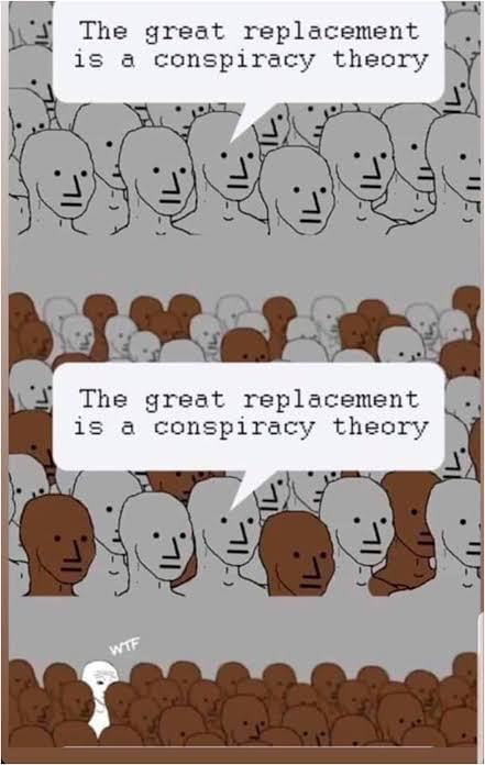 Obrázek The Great Replacement is a conspiracy theory
