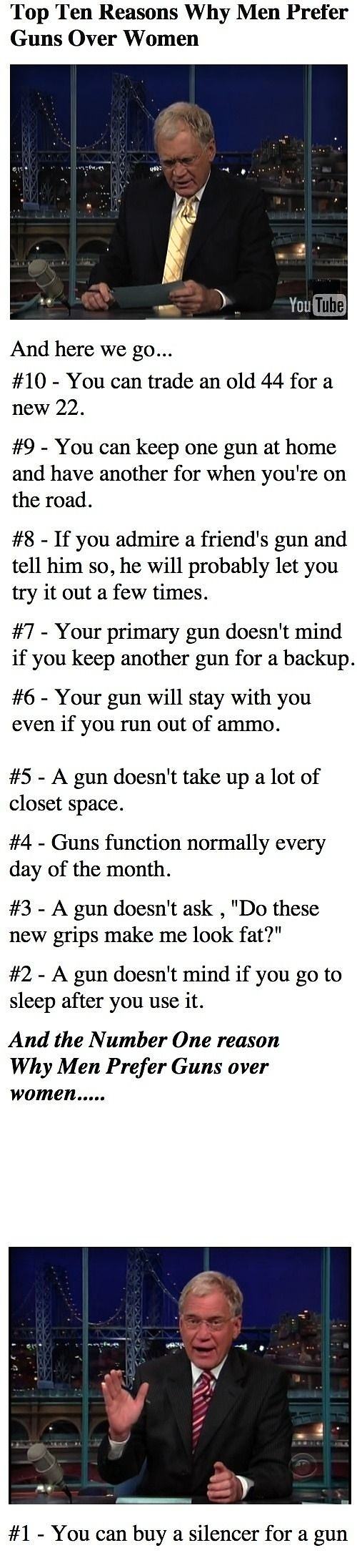 Obrázek The Top Ten Reasons Why Men Prefer Guns Over Women 18-02-2012