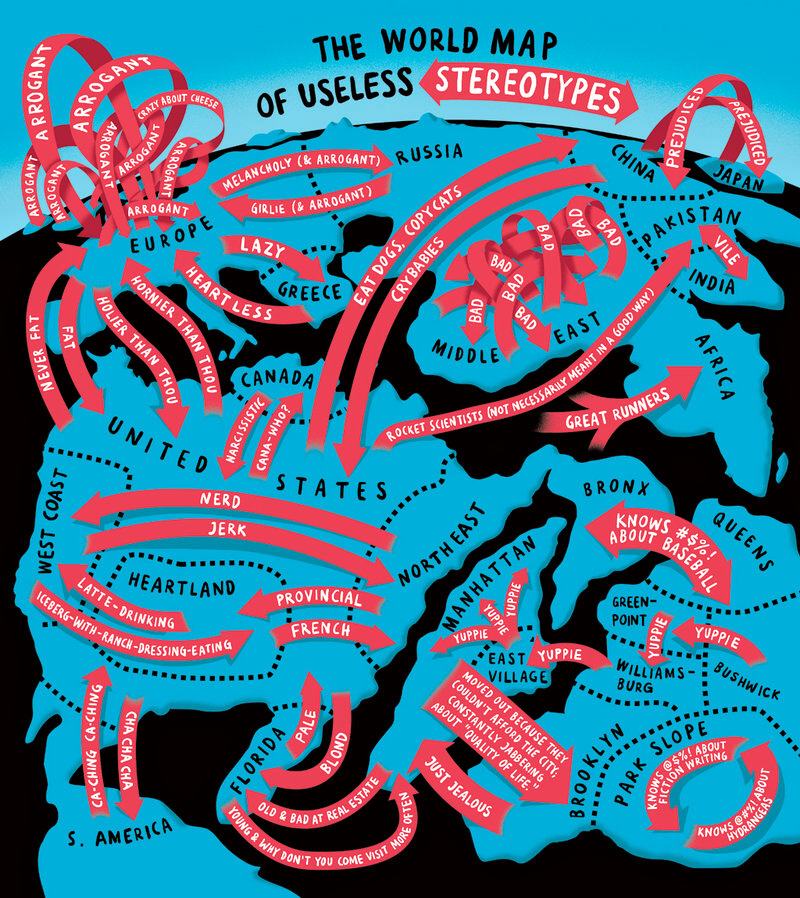 Obrázek The World Map Of Useless Stereotypes