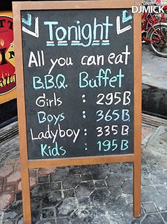 Obrázek The Worlds Funniest BBQ Buffet Price List
