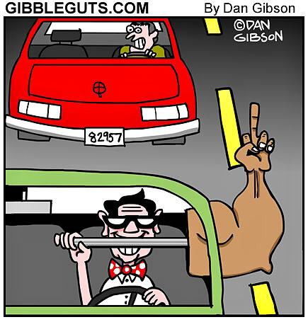 Obrázek Today cartoon joke - Nerd Driving