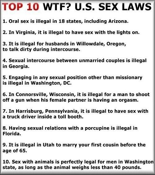 Obrázek Top 10 WTF US Sex Laws 09-02-2012
