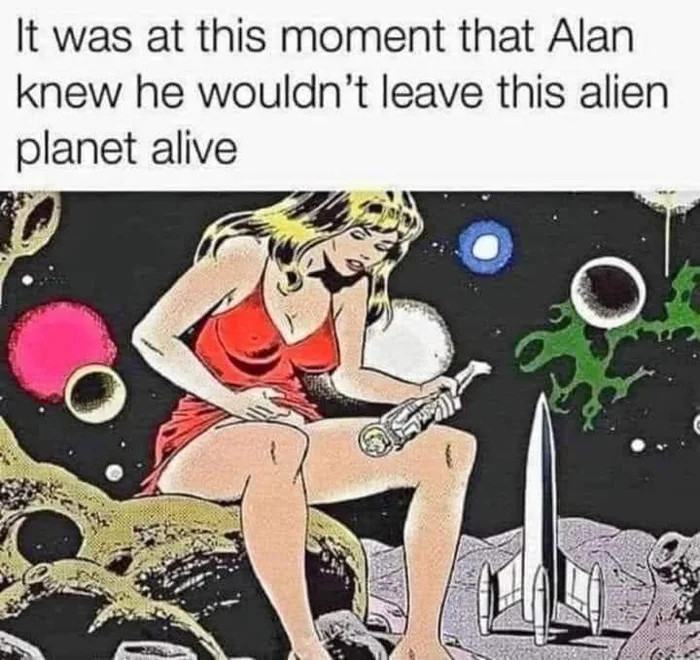 Obrázek V tu chvili uz Alan vedel ze tuto cizi planetu neopusti zivy