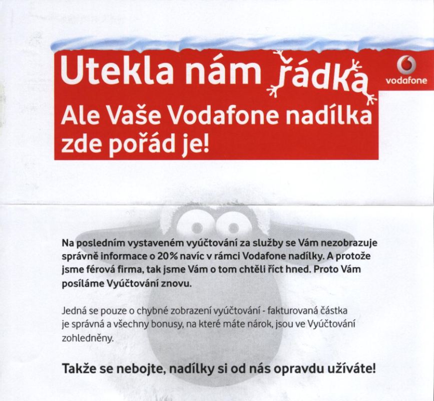 Obrázek Vodafone je fer-ale ma sklerozu