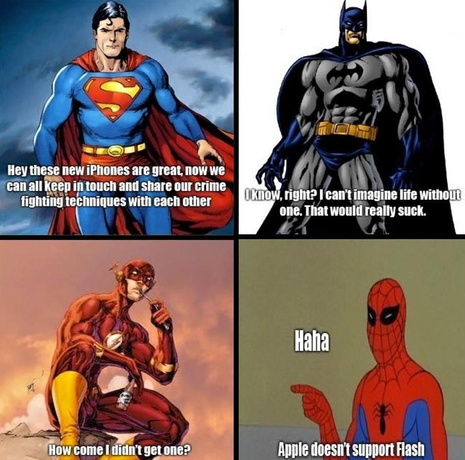 Obrázek What Superman Batman And Spiderman Think - 14-05-2012
