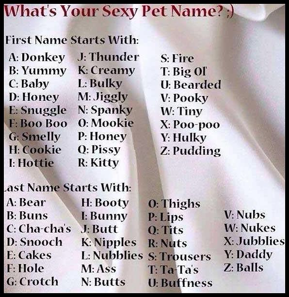 Obrázek Whats your sexy pet nick name