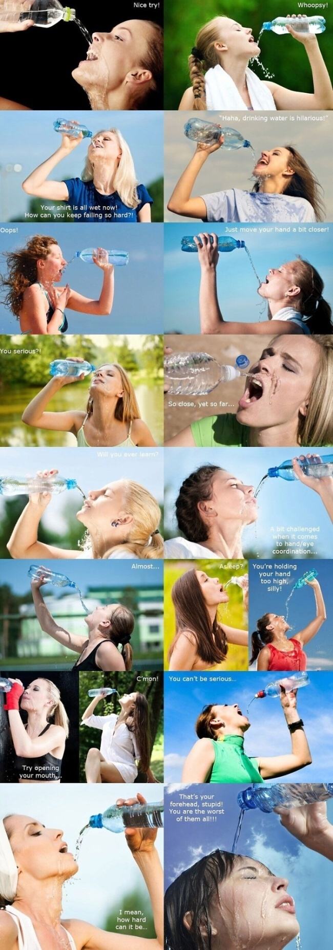 Obrázek Women struggling to drink water
