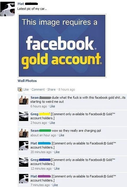 Obrázek X- Facebook gold trolling