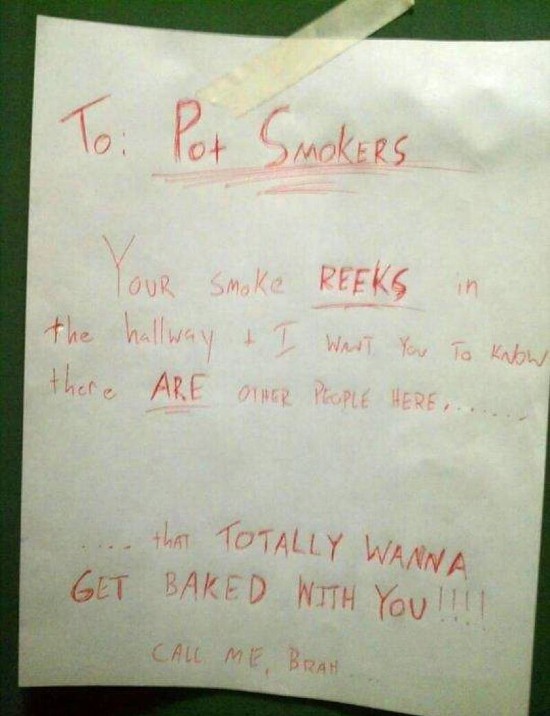 Obrázek X- Note to Pot-Smoking Neighbors