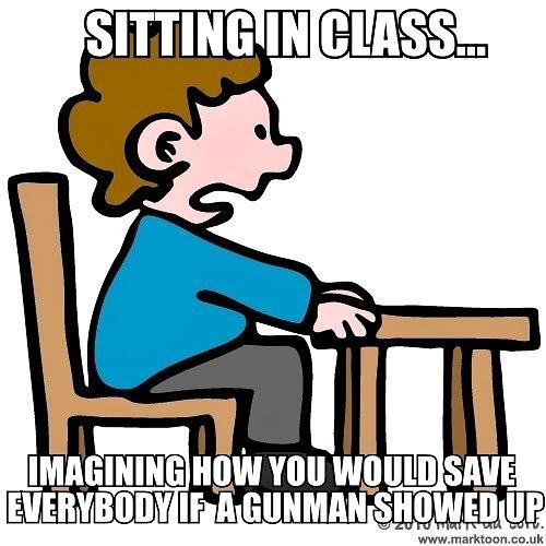 Obrázek X- Sitting in class