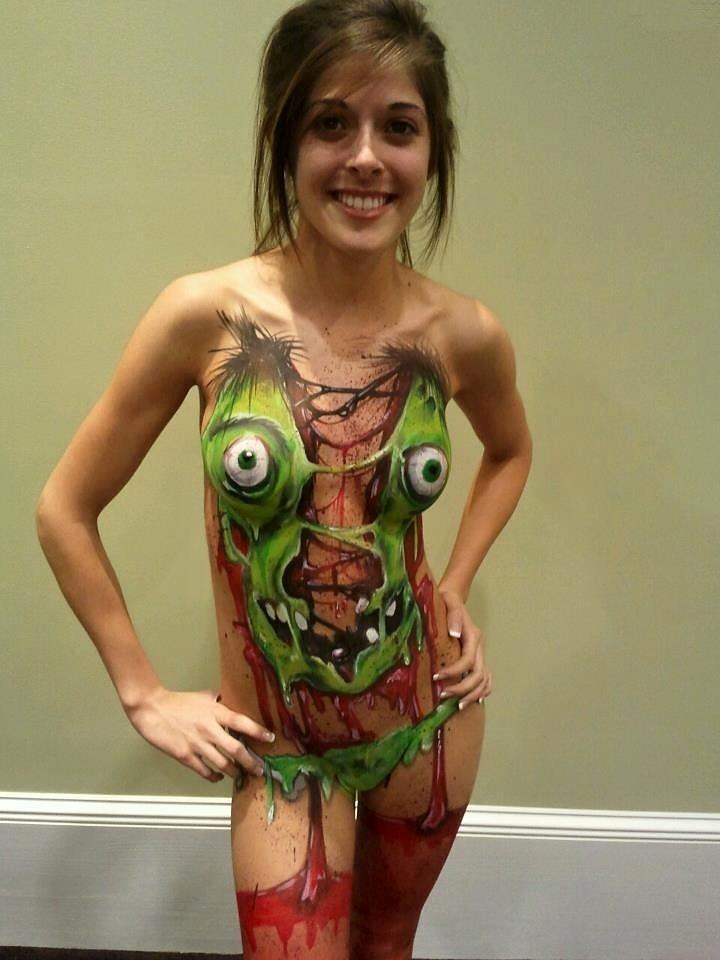 Obrázek Zombie girl body paint 20-03-2012