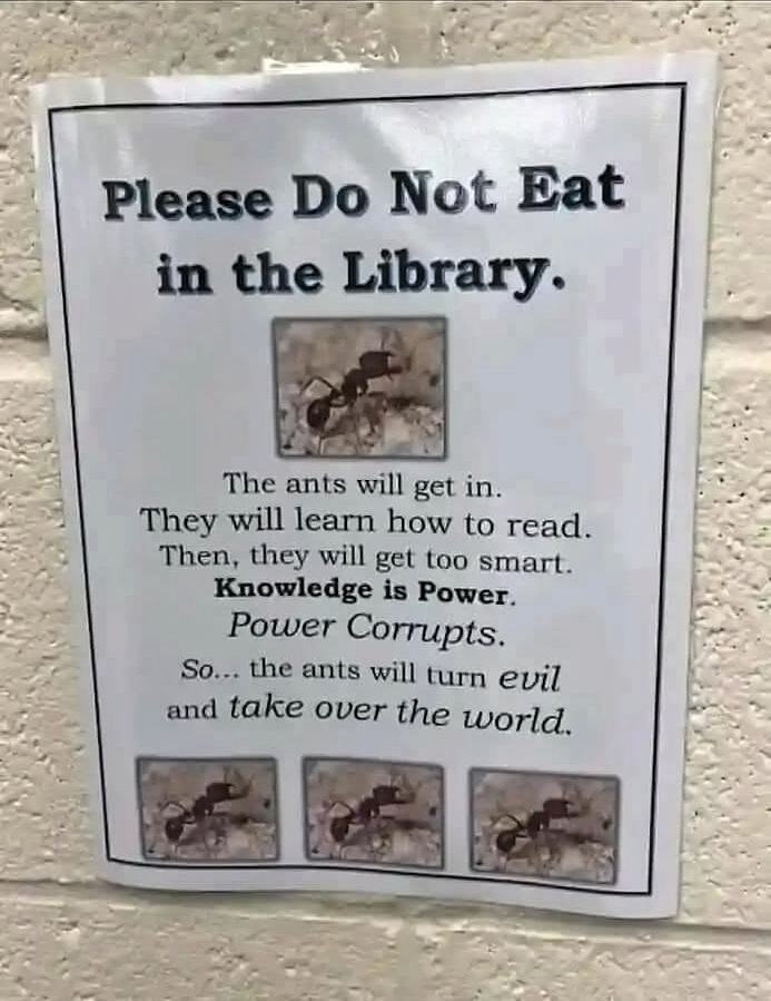 Obrázek  notice in the library 