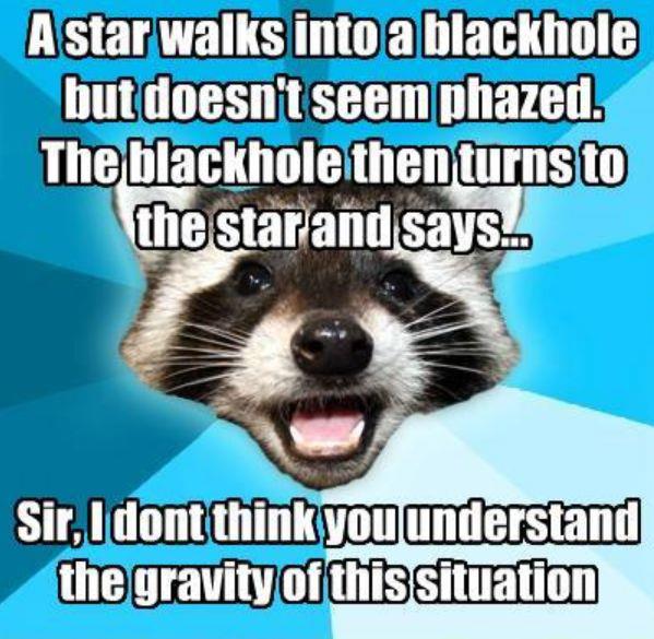 Obrázek a star walks into a blackhole
