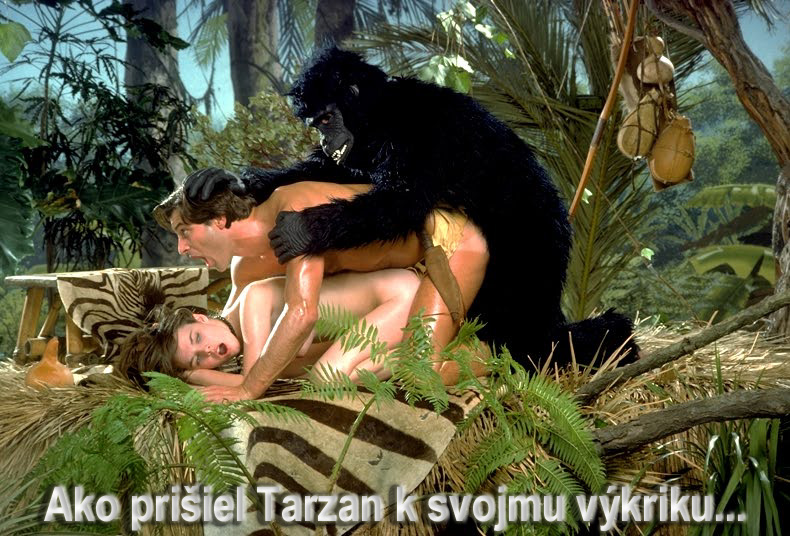 Obrázek ako prisiel tarzan k svojmu vykriku