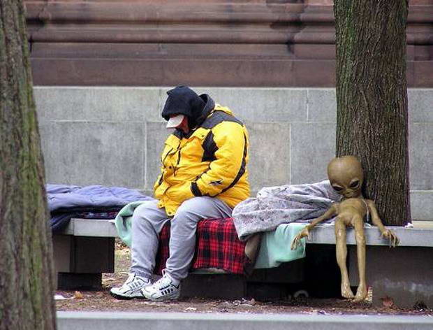 Obrázek alien bezdomovec