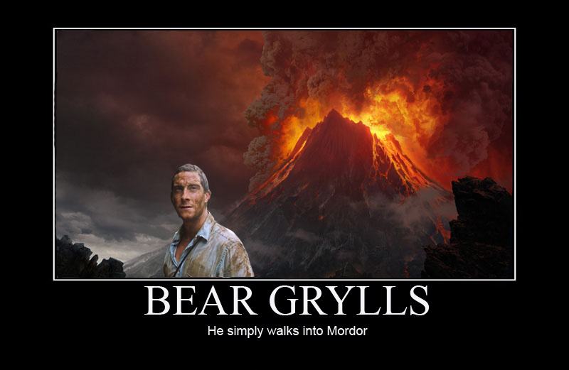 Obrázek bear grylls he simply walks into mordor