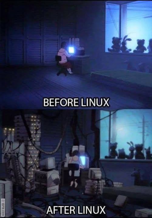 Obrázek before Linux after Linux