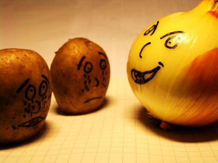 Obrázek brambory vs cibule