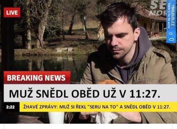 Obrázek breaking news - lunch time broken