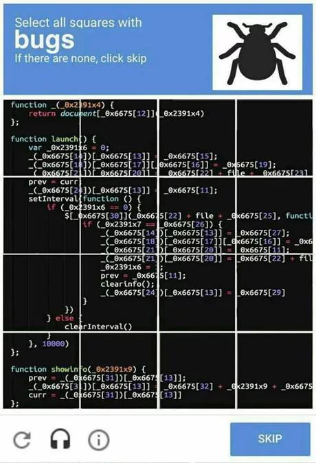 Obrázek captcha for programmers