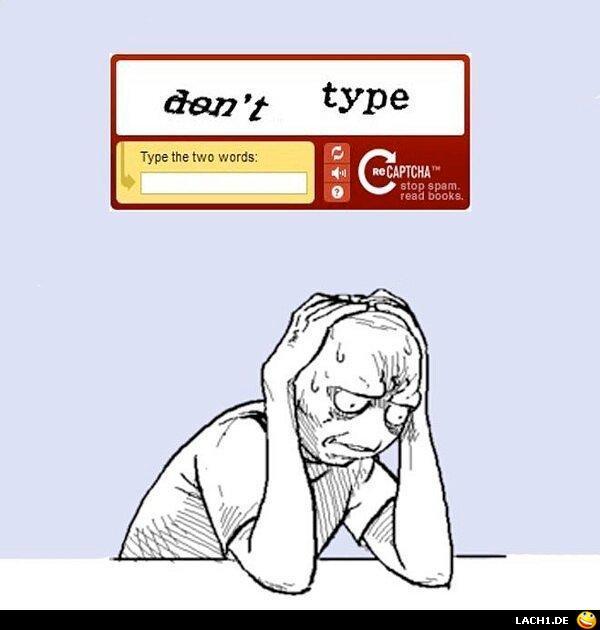 Obrázek captcha problem dont type