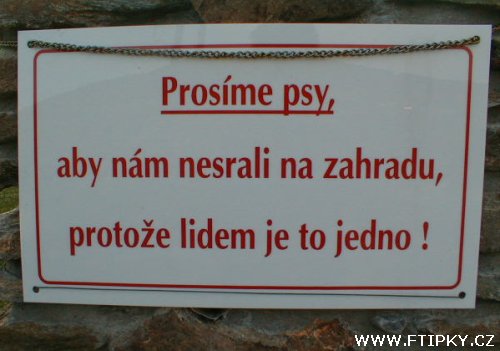 Obrázek cedule pro psy