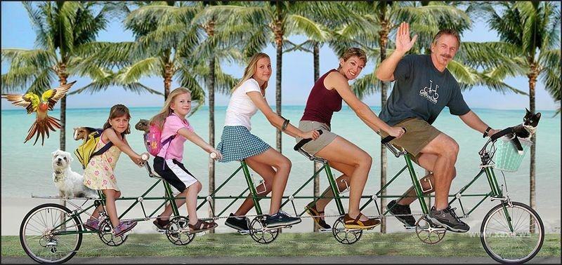 Obrázek cela rodina na kole